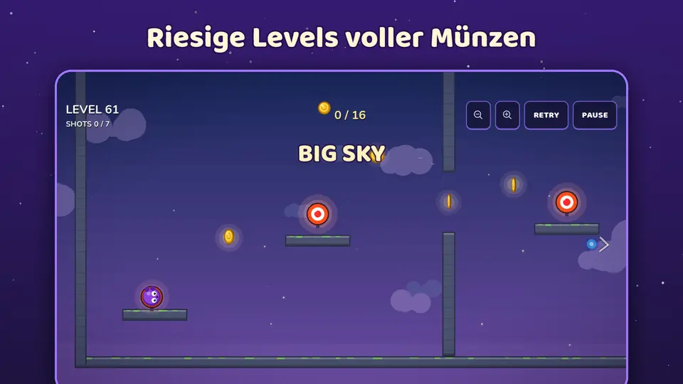 Riesige Levels voller Münzen