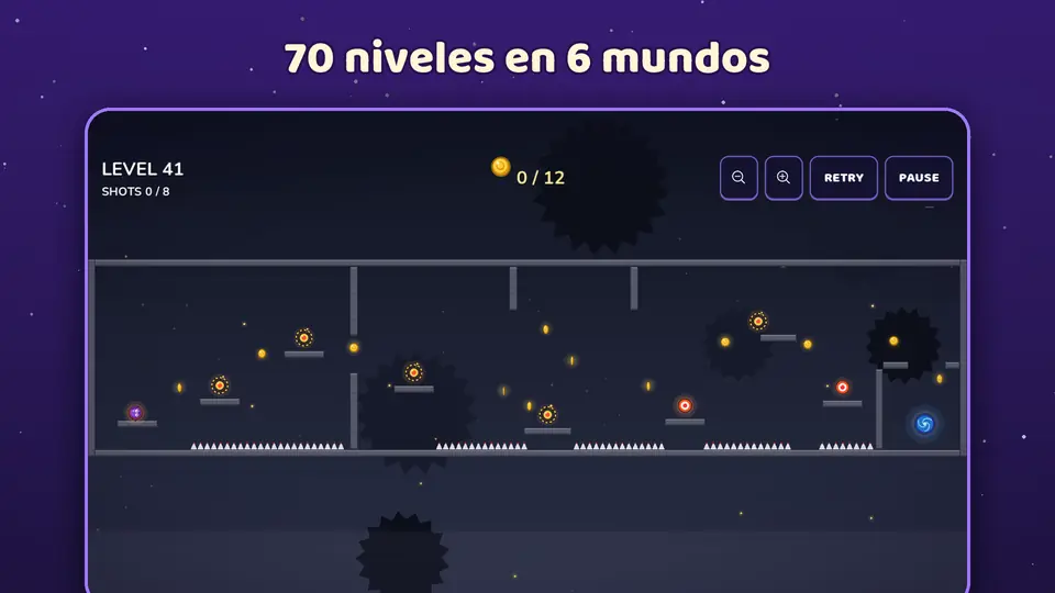 70 niveles en 6 mundos