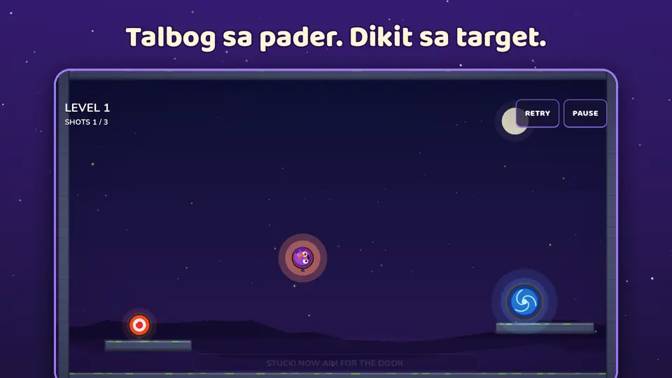 Talbog sa pader. Dikit sa target.