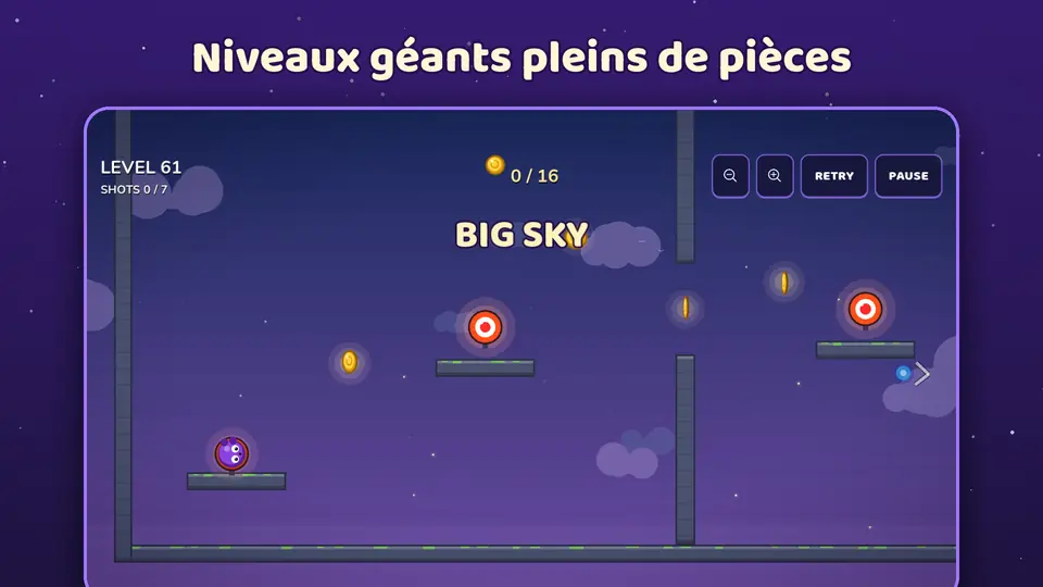 Niveaux géants pleins de pièces