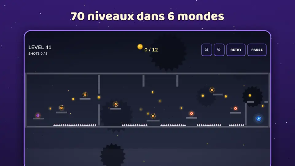 70 niveaux dans 6 mondes