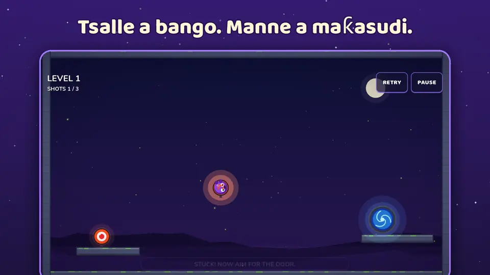 Tsalle a bango. Manne a maƙasudi.
