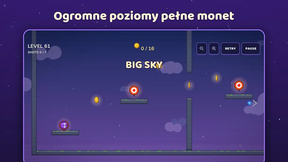 Ogromne poziomy pełne monet