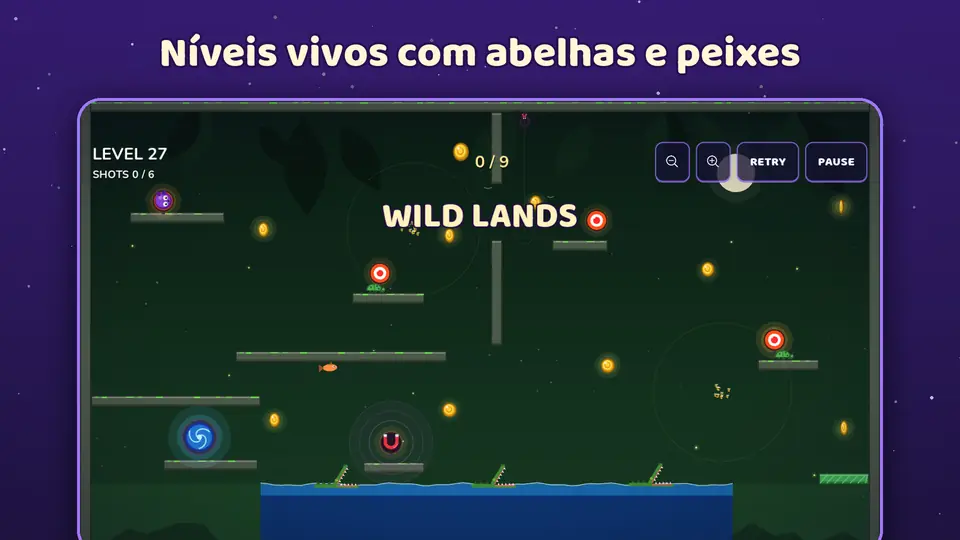 Níveis vivos com abelhas e peixes