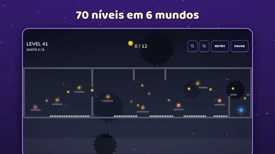 70 níveis em 6 mundos